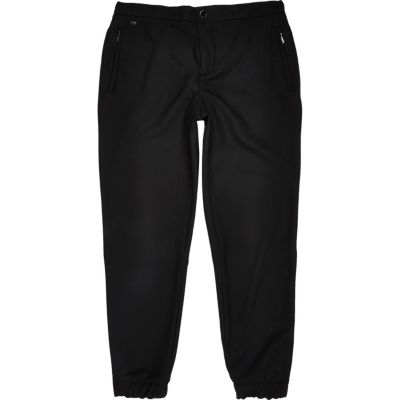Black smart jogger trousers